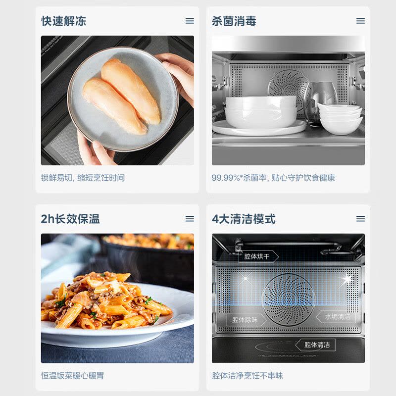 美的(Midea)寻味系列 微蒸烤炸一体蒸烤箱空气炸四合一23升微波炉台式机 304不锈钢内胆PG2333W(线下同款)图片