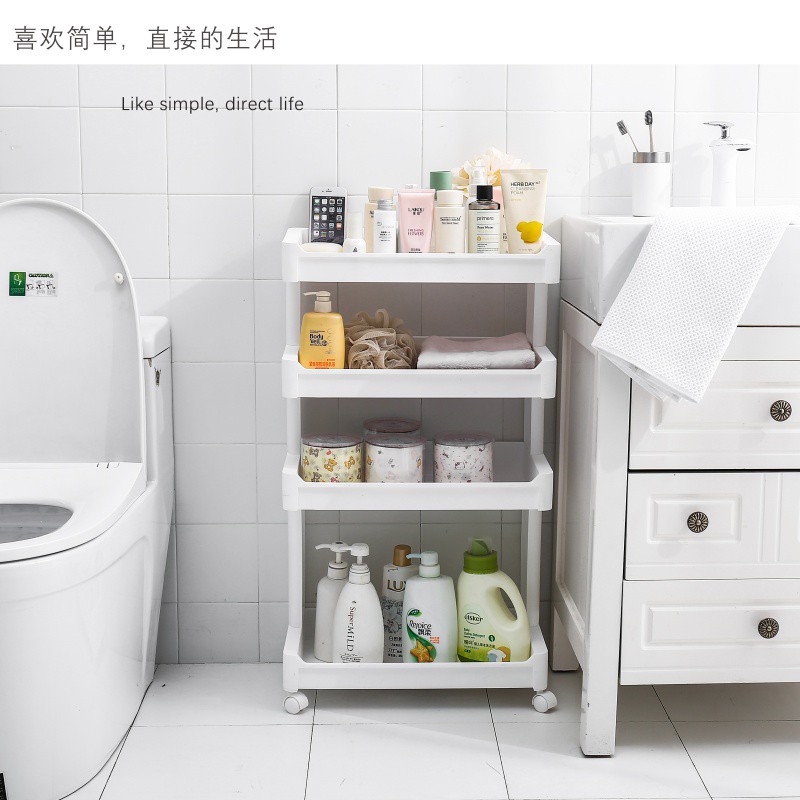 夹缝收纳置物架10cm卫生间冰箱厨房窄条缝隙厕所整理架浴室落地式收纳层架 三维工匠高清大图