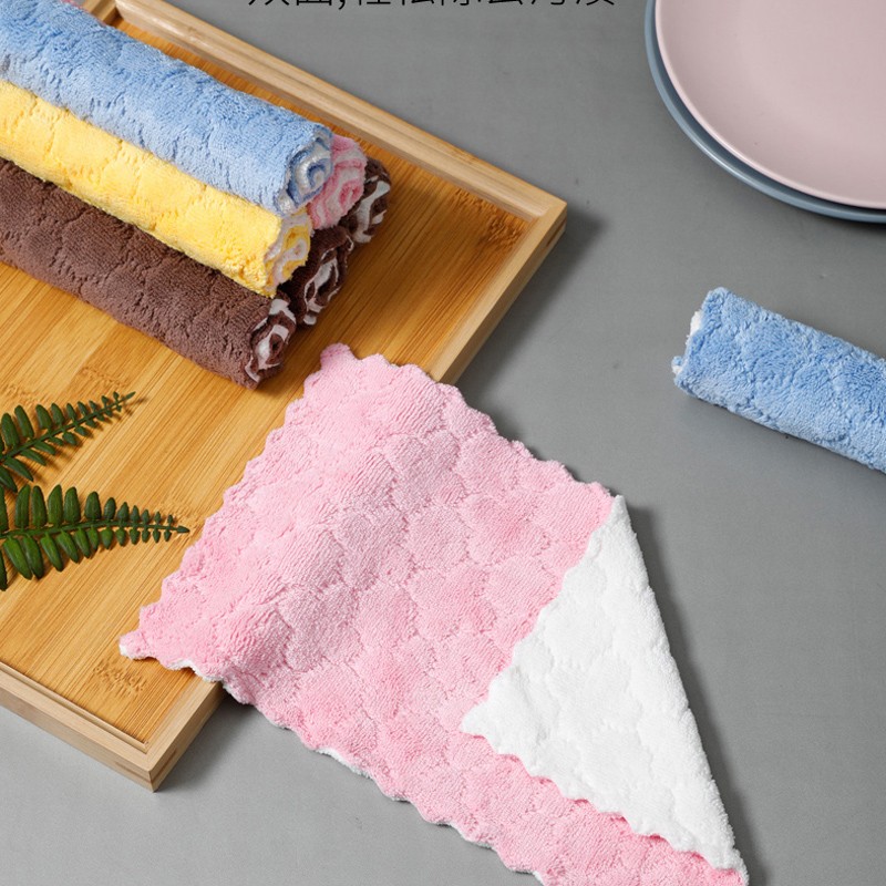 美丽雅(maryya) 洗碗布百洁布加厚吸水毛巾4片27*16cm高清大图