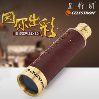 CELESTRON星特朗海盗25X30单筒铜望远镜高倍高清晰便携拉伸式 送木质礼品盒