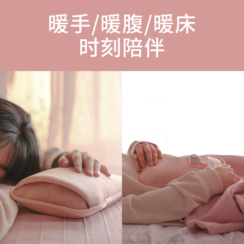南极人2020年新款热水袋充电式女暖手宝可爱毛绒防爆数显电热水袋