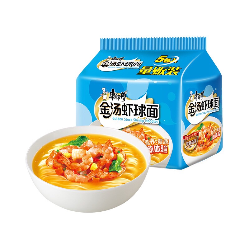 康师傅金汤虾球面5连包104g5