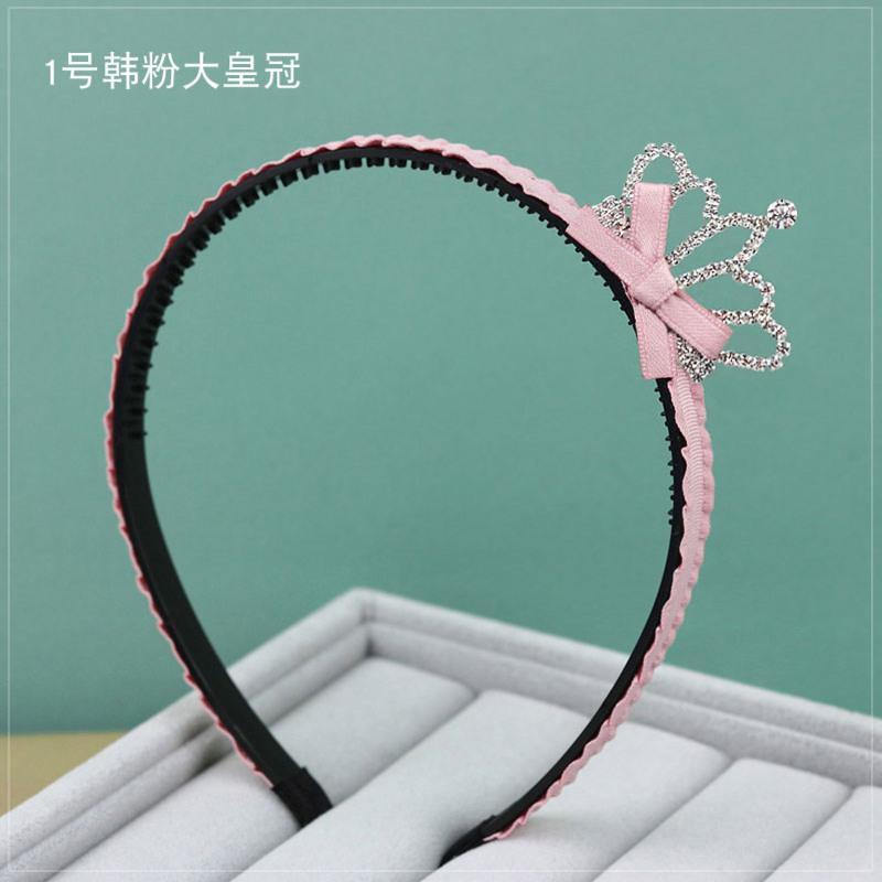 韩版小清新防滑发捆短发发箍夹子中童发饰发卡女儿童公主小女孩 韩粉大皇冠