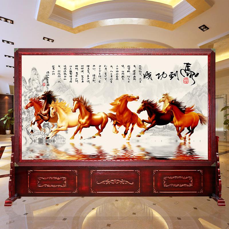 BONJEAN定做实木屏风隔断中式酒店客厅办公室单位大厅进玄关风水座屏高清大图