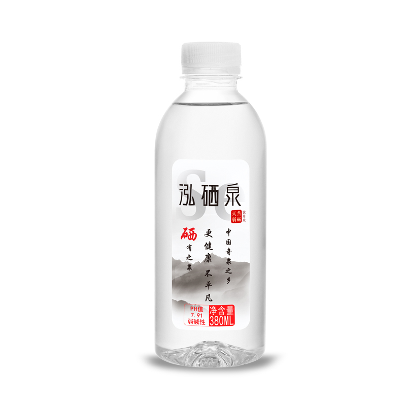 泓硒泉天然含硒矿泉水 家庭健康水 380ml*12瓶/箱