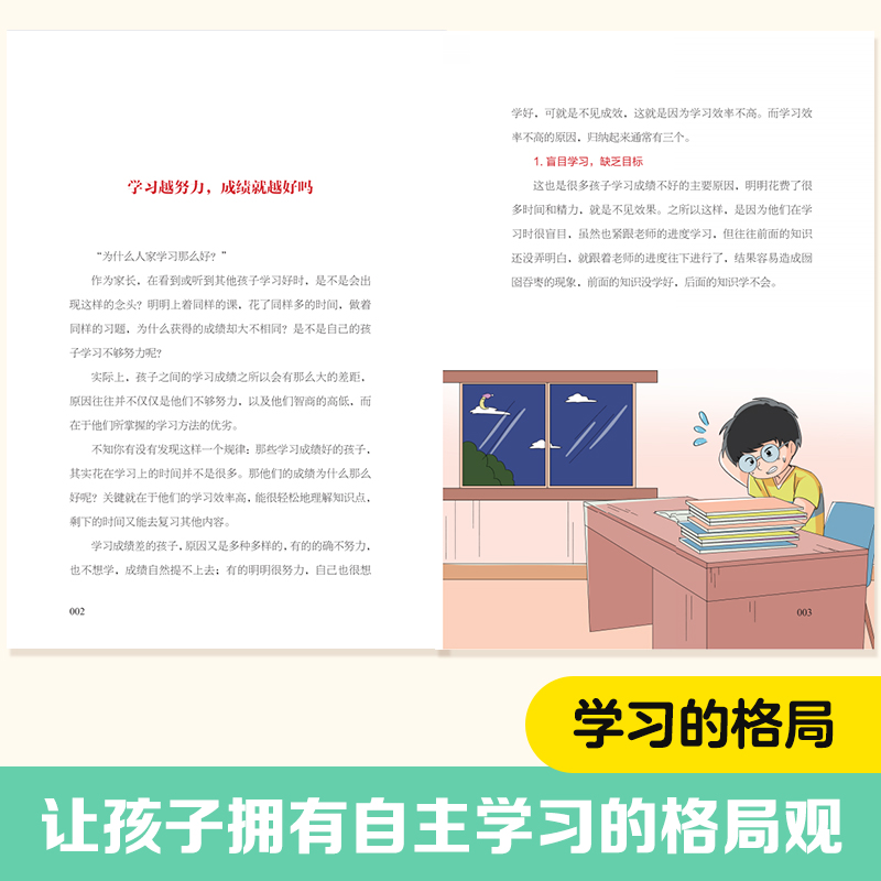 [正版] 学习的格局漫画版 成长课堂 避开学习误区提高孩子的学习效率儿童读物课外阅读学习方法学习技巧家庭教育提高成绩高高清大图