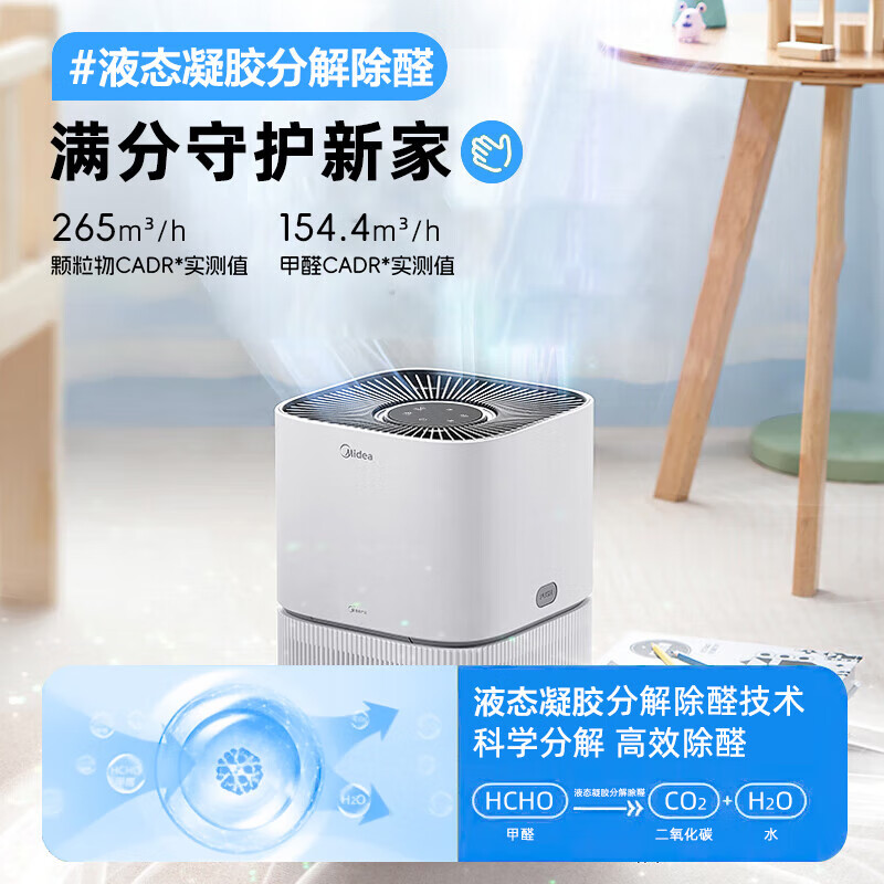 美的(Midea)KJ200G-Z1空气净化器224*224*380mm(单位:台)白色高清大图