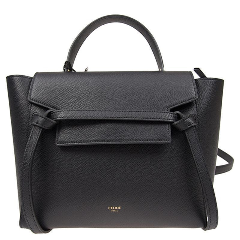 [直营] 赛琳(CELINE)BOLSO BELT 粒面小牛皮手袋 鲶鱼包 包盖式 女士手提包单肩包女包