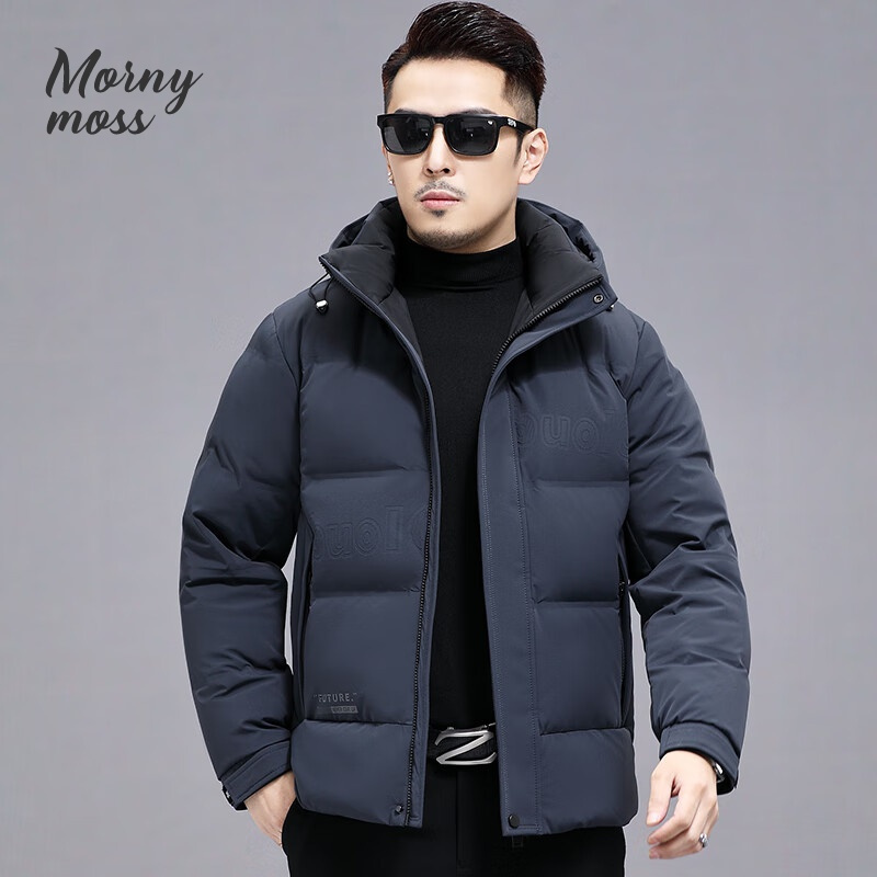 默尼密思品牌羽绒服男短款2022冬装防寒商务休闲中青年男士可脱卸帽子