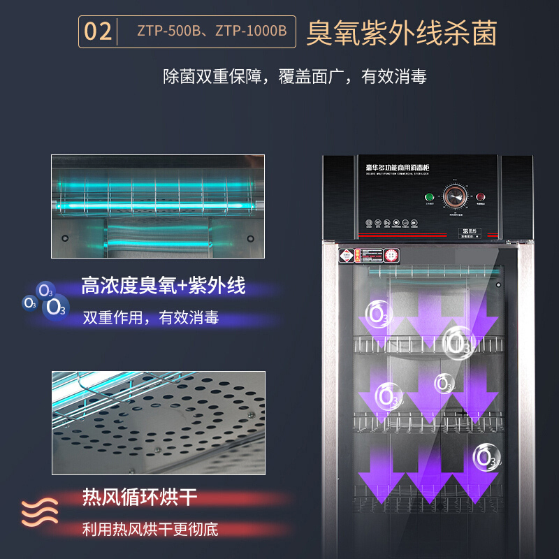 晨那(CHENNA)消毒柜 ZTP-1000B商用立式 中温臭氧紫外线保洁柜 饭店食堂餐盘不锈钢 热风循环餐具消毒柜