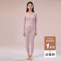 猫人保暖内衣女羊绒蚕丝无痕发热秋衣秋裤套装女打底保暖衣260g L【推荐100-120斤】 淡雅粉【德绒+绵羊毛+桑蚕丝】