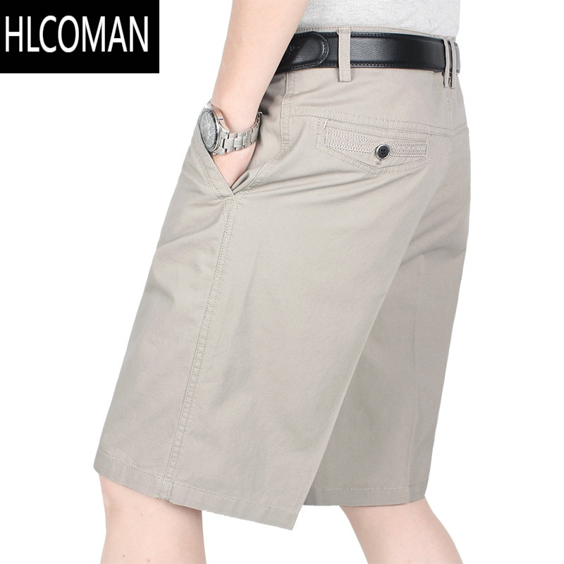 hlcoman中老年男士水洗宽松西装短裤爸爸夏季薄款休闲裤子爷爷五分裤