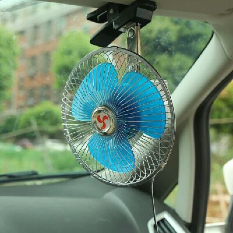 车载电风扇12v48v24v伏电动车电瓶汽车大货车面包车电扇可摇头专用