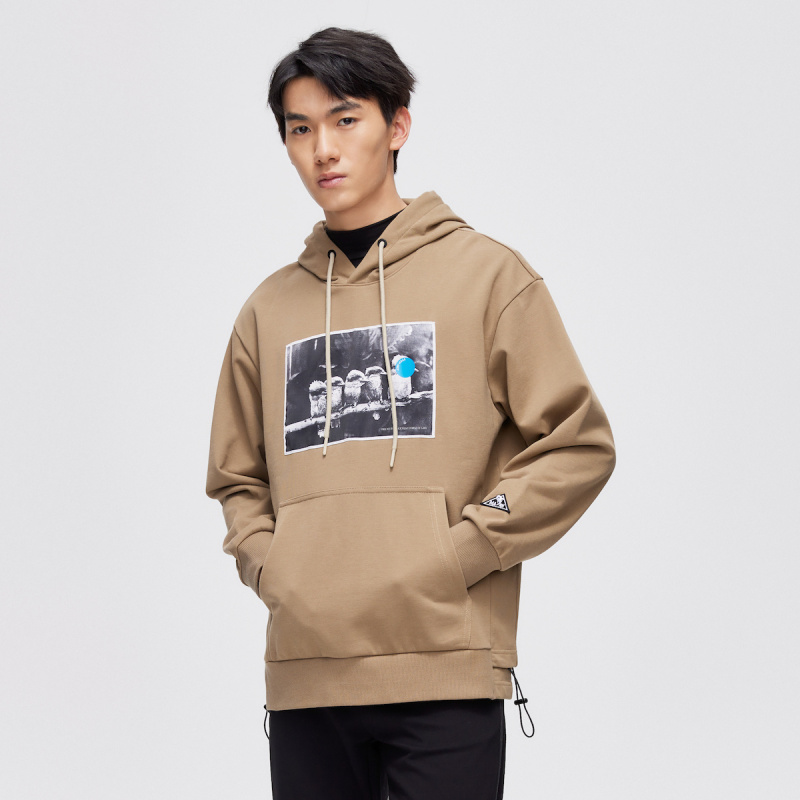 马克华菲连帽卫衣男2022秋季新款贴布绣字母印花秋宽松休闲男士上衣