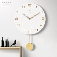 北极星(POLARIS)北欧挂钟客厅家用钟表创意装饰时钟现代简约大气墙钟摆钟个性摇摆钟静音艺术石英钟表挂表