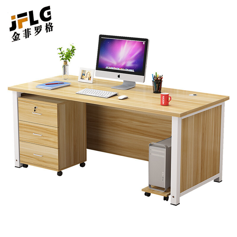 苏宁 金菲罗格 办公家具 钢架职员含柜办公桌高清大图