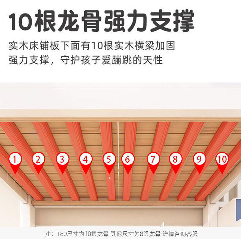 全实木上下床双层床樱桃木高低床大人多功能小户型儿童床上下铺床二层高清大图