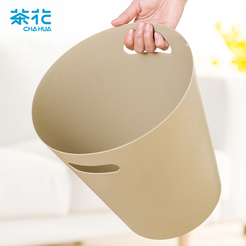 茶花(CHAHUA)垃圾桶卫生间废纸篓客厅厨房垃圾桶无盖手提塑料收纳垃圾筐* 1526