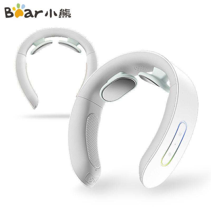 小熊(Bear)颈部按摩仪 AMQ-B04K1 充电式智能颈椎按摩器康颈部按摩仪护颈仪按摩枕电动红外加热热敷颈椎枕按摩