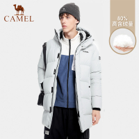 骆驼CAMEL户外中长款羽绒服情侣款冬季新款加厚保暖防风连帽羽绒外套男女