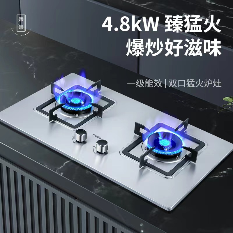 法迪欧燃气灶不锈钢面板JZT-2G301高清大图