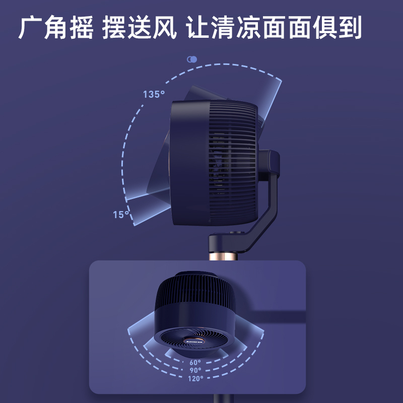 志高(chigo)空气循环扇家用电风扇上下左右摇头涡轮换气扇循环对流风扇XHS-2308BLY