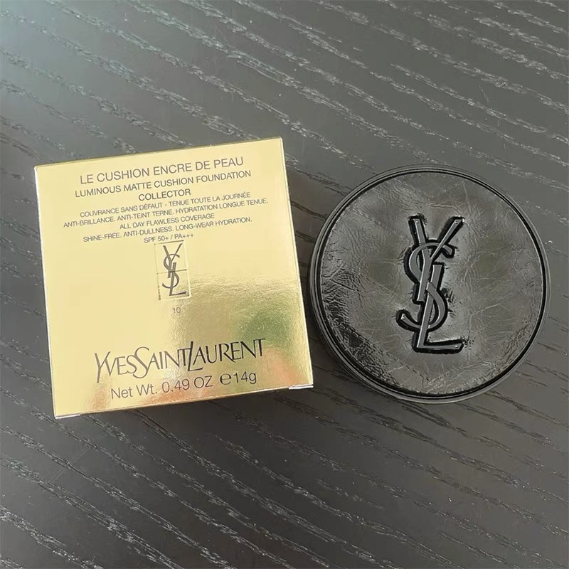 YSL圣罗兰 新明彩轻垫粉底液20 14g-全黑 持久遮瑕轻薄保湿细腻