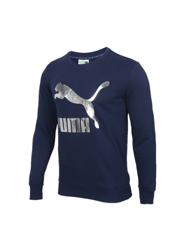 PUMA(彪马)春季男子新款休闲运动服大logo圆领针织套头针织卫衣