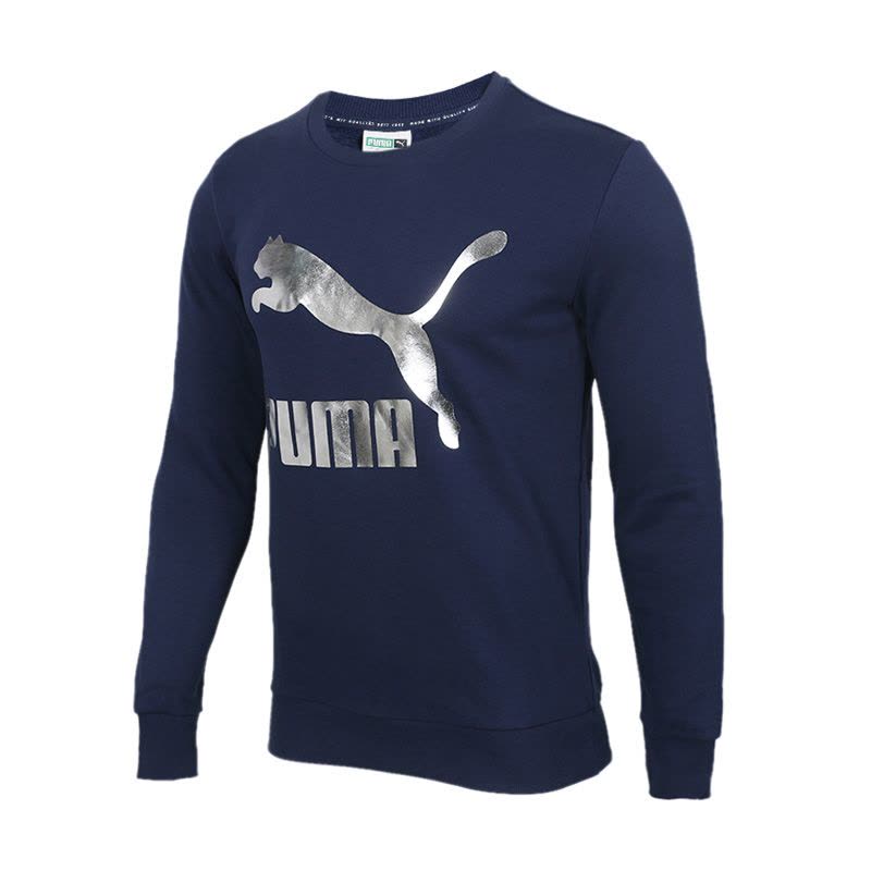 PUMA(彪马)春季男子新款休闲运动服大logo圆领针织套头针织卫衣图片
