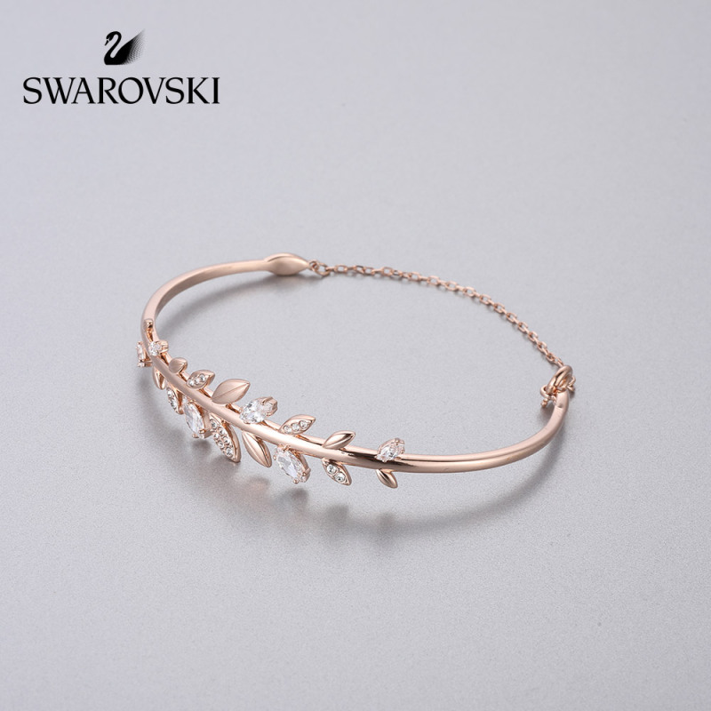 SWAROVSKI施华洛世奇 MAYFLY清新枝叶优雅手镯女士 人造水晶 送恋人