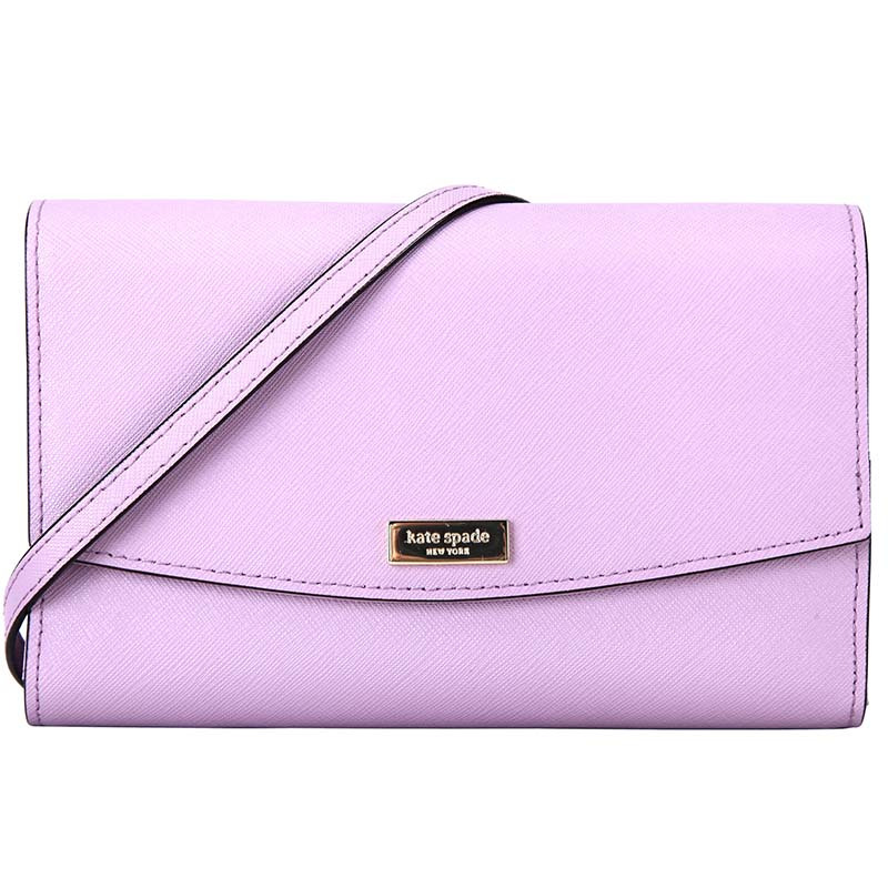 凯特·丝蓓 Kate Spade 奢侈品 女士紫色皮质单肩斜挎包 WLRU2667 595