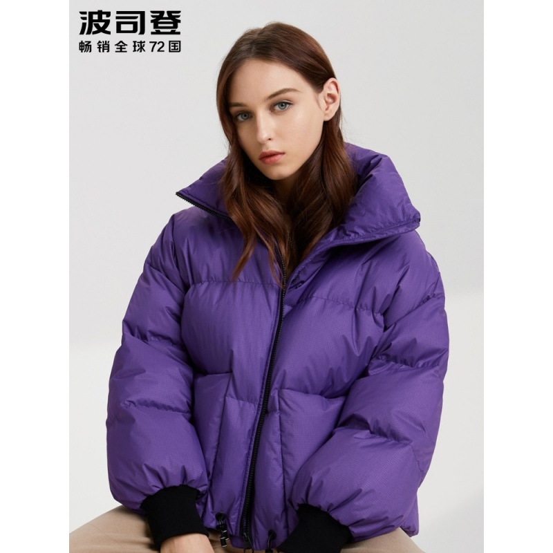 波司登女新款短款面包服羽绒服潮流保暖外套