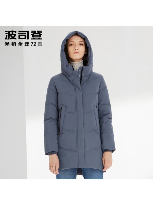 波司登女羽绒服连帽中长款新款妈妈装冬装保暖外套_1