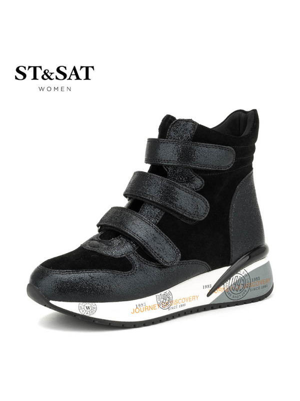 St&Sat/星期六冬季牛反绒圆头松糕底舒适短靴女鞋SS64117263