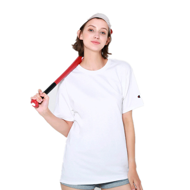 Champion 冠军美版男女明星同款袖口logo短袖T恤休闲情侣装 白色 T425-1