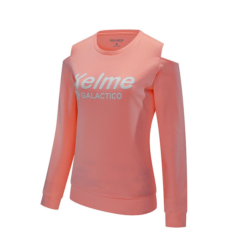 KELME/卡尔美 创意镂空露肩T恤女性感显瘦学生纯棉字母印花T恤潮