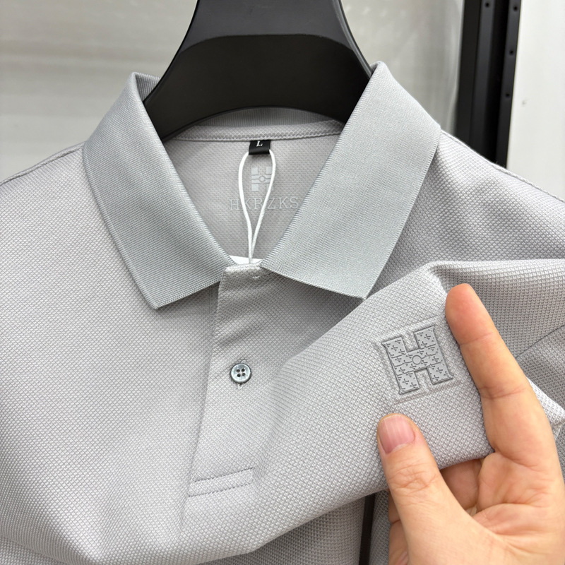 丝光棉半短袖polo衫男2025夏季新款棉质翻领透气男士体恤男装