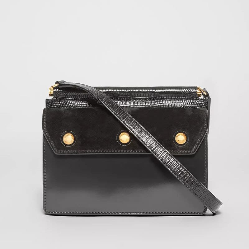 【预定】BURBERRY/博柏利 Title - 迷你口袋细节麂皮拼皮革泰尔特手袋 19*5*15CM图片