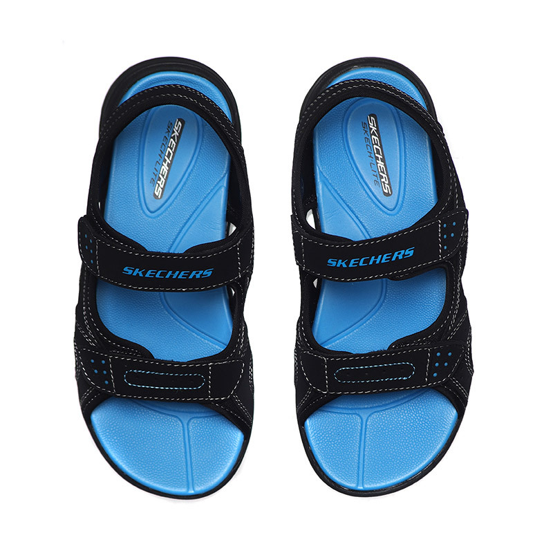 Skechers斯凯奇男童凉鞋夏季魔术贴沙滩鞋92219L 92219L/BLK黑色 27.5/适合脚长165mm