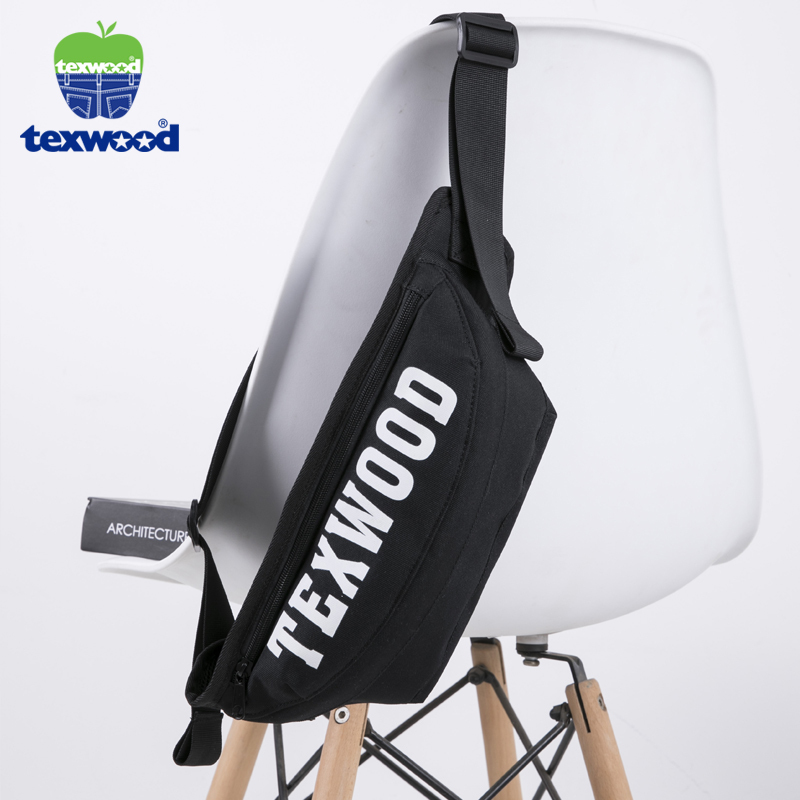 texwood 胸包男士运动斜挎包大容量韩版腰包男时尚潮流牛津布挎包户外单肩包