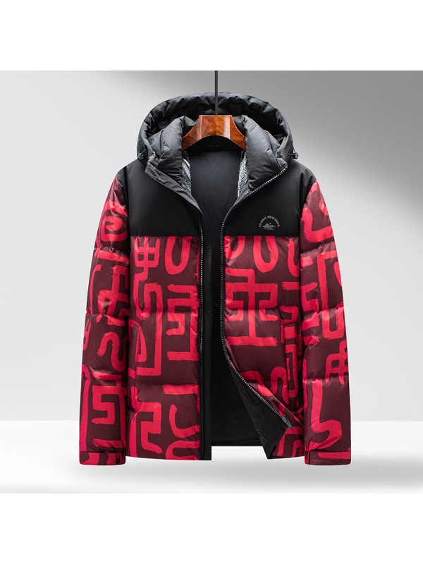 撞色三防面包青年羽绒服秋冬90白鸭绒新国标羽绒服男士加厚羽绒服