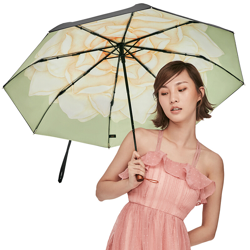 蕉下(BANANAUNDER)雨伞男女遮阳伞晴雨伞情侣雨衣太阳伞焦下迷你口袋黑胶伞 茉白