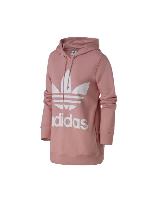 阿迪达斯三叶女子大logo连帽保暖卫衣宽松运动套头衫DH3134_7