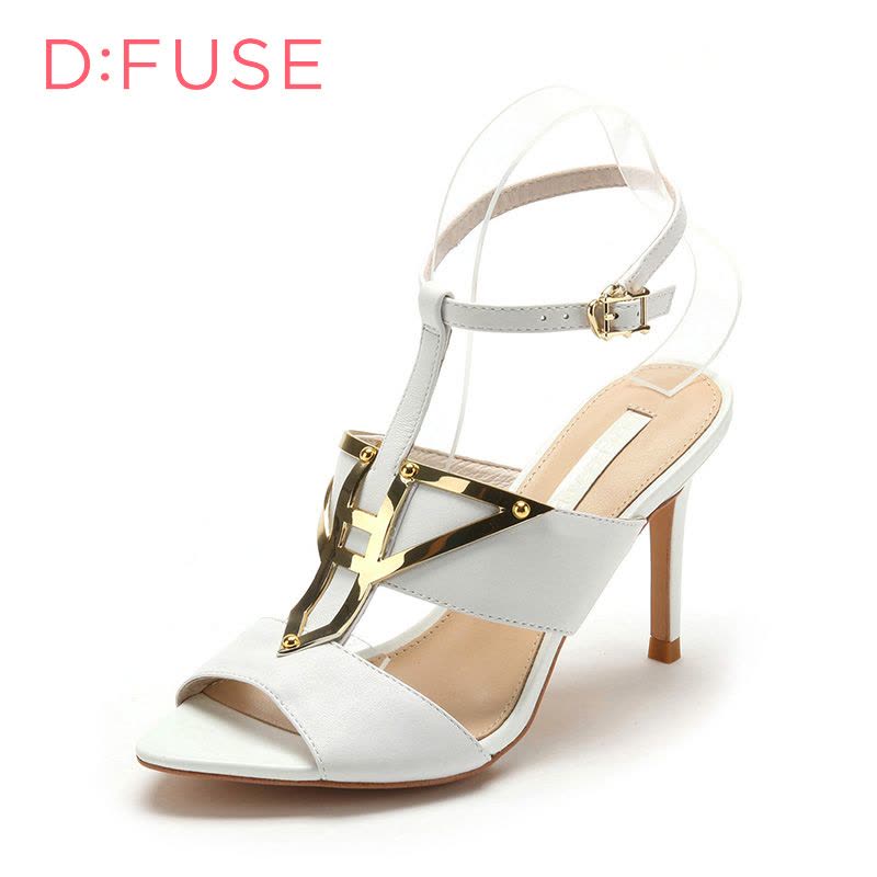D：Fuse/迪芙斯夏羊皮革高细跟露趾女鞋凉鞋DF52111023图片