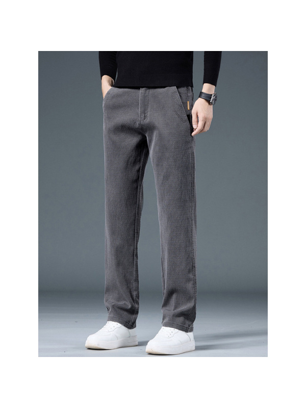 常规加绒可选男士秋冬裤子中年商务宽松弹力抗皱莱赛尔休闲裤