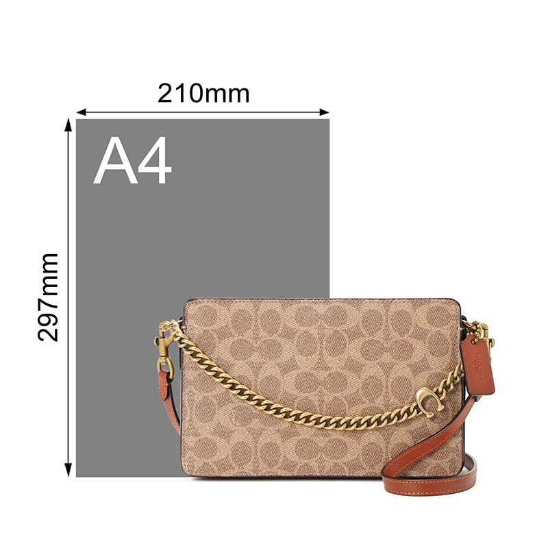 COACH 蔻驰 斜挎包 女士斜挎包 C链老花拼皮89175图片