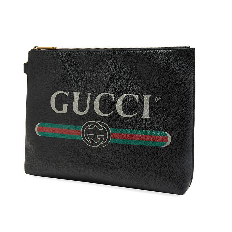 GUCCI 古驰 男女通用款Gucci Print系列 皮革手拿包 572770 0Y2AT