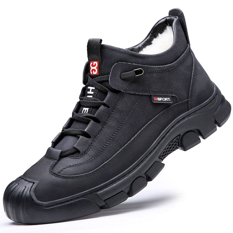 冬季款棉鞋男士真皮羊毛一体防寒防滑保暖加绒加厚东北雪地靴图片