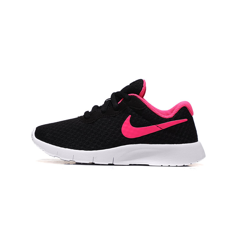 NIKE耐克男女童鞋休闲鞋TanJun轻便运动鞋818385. 818385-061黑+透明粉+白