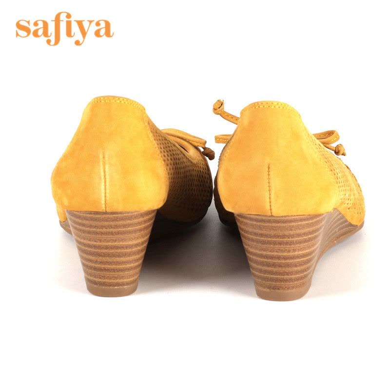 索菲娅Safiya春夏牛皮中跟套脚镂空单鞋女SF51110061_voM80图片